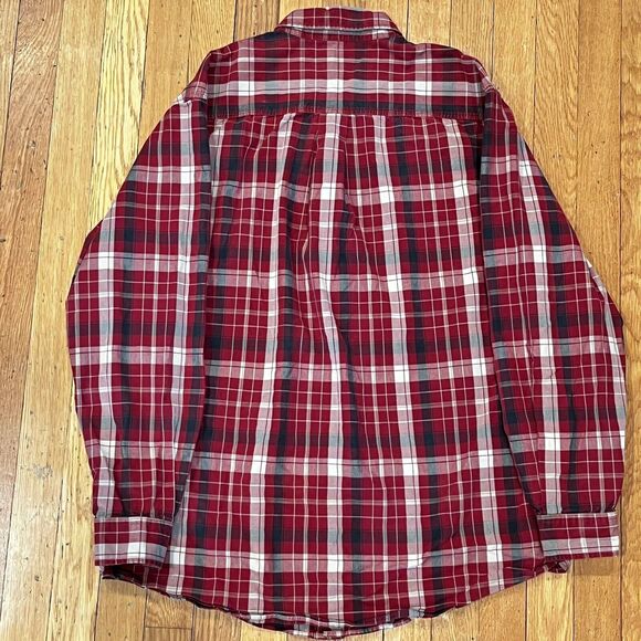 Carhartt Button Up Shirt Mens Red Plaid Long Sleeve Casual Workwear Large - Picture 6 of 7